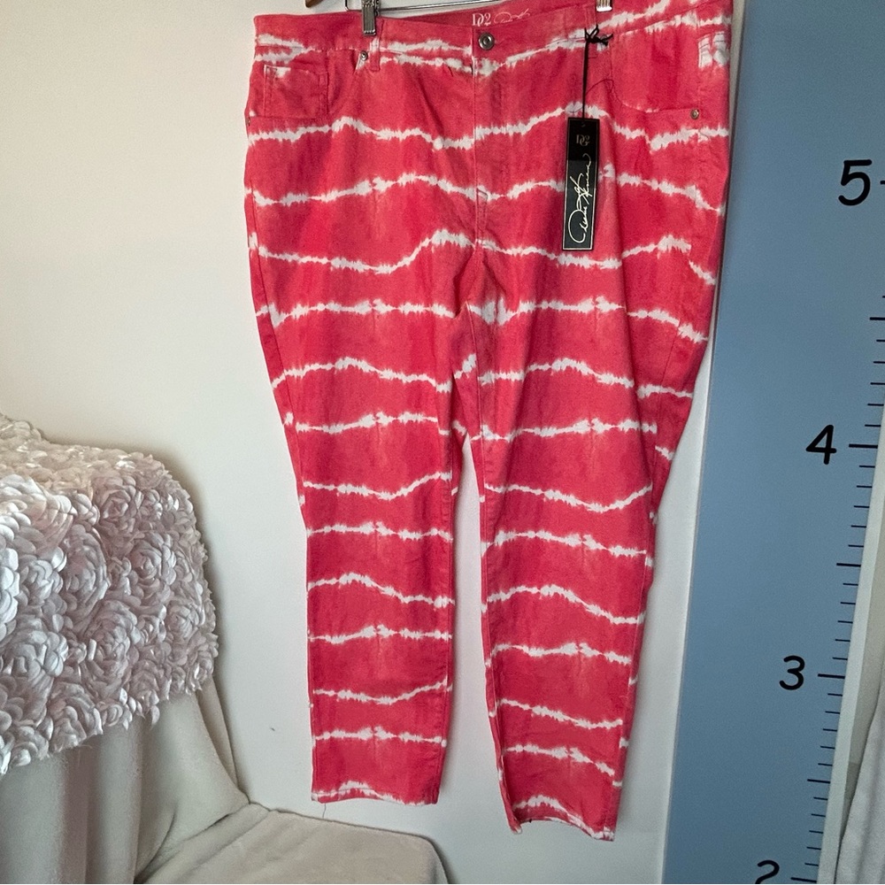 DG2 Orange/Pink & White Tye Dye Pants‎ NWT 24W